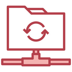 FOLDER  red line icon,linear,outline,graphic,illustration