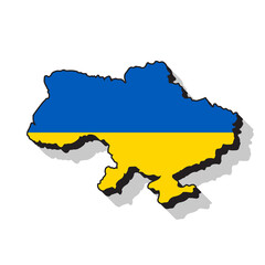Vector Illustration of the Flag Incorporated into the Map of Ukraine
