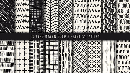 Hand drawn abstract seamless pattern