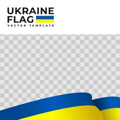 vector illustration of ukraine flag with transparent background. country flag vector template.