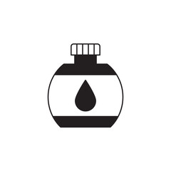 Water canteen icon in black flat glyph, filled style isolated on white background