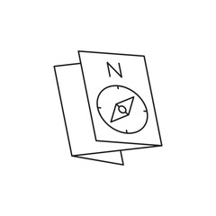 folding map icon line style icon, style isolated on white background
