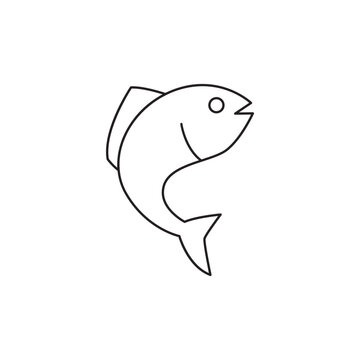 Fish, fishing sign icon line style icon, style isolated on white background