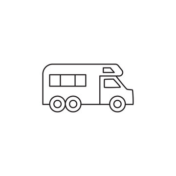 Camper car, camping car icon line style icon, style isolated on white background
