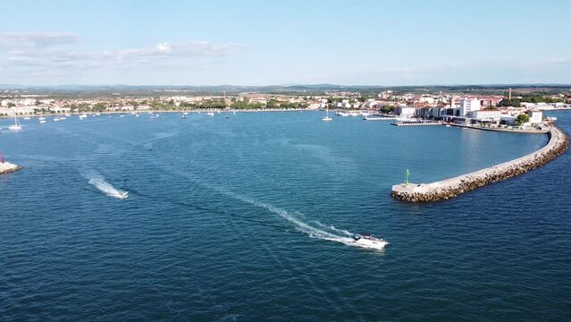 Sailing Boats at the Port of Umag, Istria, Croatia - Aerial Drone View