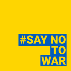 Say No to War Slogan Text Effect Frame Template Vector Illustration for Social Media Post