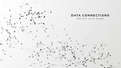 Abstract mesh vector background. Futuristic technology style card. Lines, point, planes in 3d space.