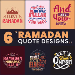 Ramadan SVG bundle, Ramadan typography set. 6 Islamic typography quotes