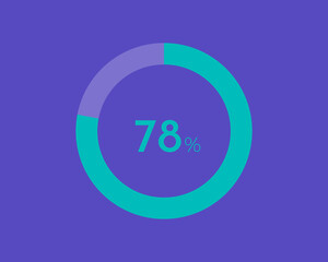 78 Percentage diagrams on blue color background HD, pie chart for Your documents, reports, 78% circle percentage diagrams for infographics
