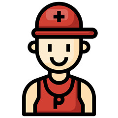 LIFEGUARD filled outline icon,linear,outline,graphic,illustration