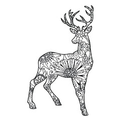 Mandala Deer Coloring Page For Kids
