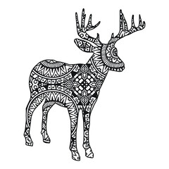 Mandala Deer Coloring Page For Kids