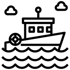 LIFEBOAT line icon,linear,outline,graphic,illustration