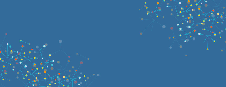 Dots with connections lines. Circle global connectivity design. Vector molecule illustration. Concept polygonal triangle