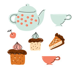 set of tea and sweets