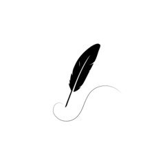 Feather pen  logo vector template