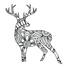 Mandala Deer Coloring Page For Kids