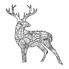 Mandala Deer Coloring Page For Kids