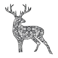 Mandala Deer Coloring Page For Kids