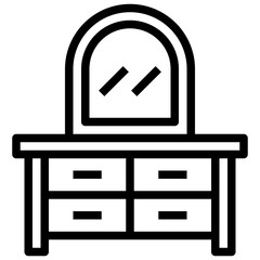 DRESSING TABLE line icon,linear,outline,graphic,illustration
