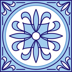 Square mosaic ornament. Geometric decorative pattern. Vector illustration