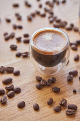 Espresso in a transparent cup