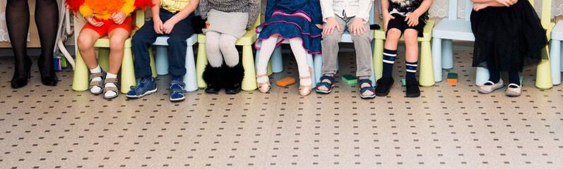 Children perform at a holiday in kindergarten, orphanage
