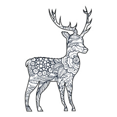 Mandala Deer Coloring Page For Kids