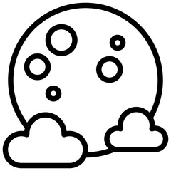 FULL MOON line icon,linear,outline,graphic,illustration
