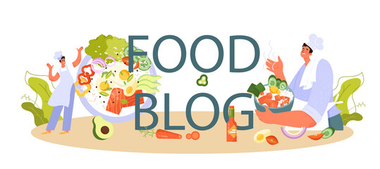 Obraz na płótnie Canvas Food blog typographic header. Fresh poke bowlwith salmon, tuna