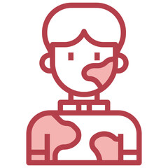 MAN red line icon,linear,outline,graphic,illustration