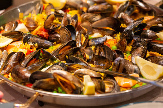 Closeup shot of a big plate of sea food