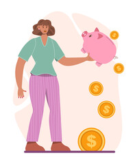 Budget contraction concept. Bankruptcy or financiall crisis with falling