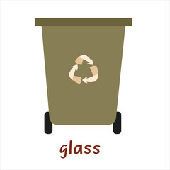 Plastic waste vector illustration. Glass container. Recycling ecology problem isolate on white background objects collection.