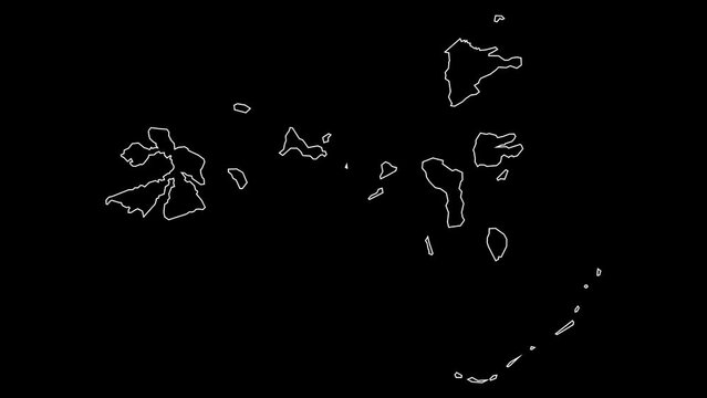 Chuuk Island state map of Micronesia outline animation