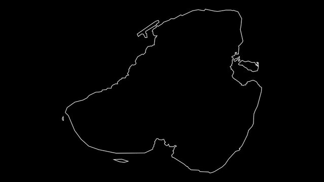 Kosrae Island state map of Micronesia outline animation