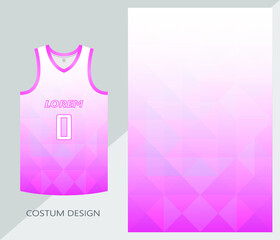 basketball jersey pattern design template. pink abstract background for fabric pattern. basketball, running, football and training jerseys. vector illustration
