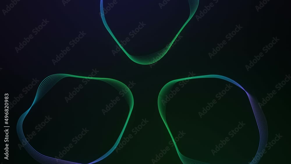 Leinwandbilder Contours movement of flat abstract distorted geometric shapes 3d loop animation