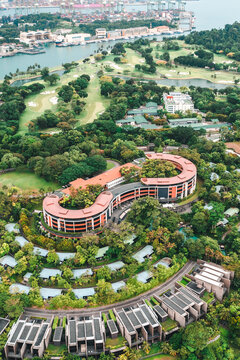 Singapore - 13 February 2022: Aerial View of the Millenia Hotel in Singapore.