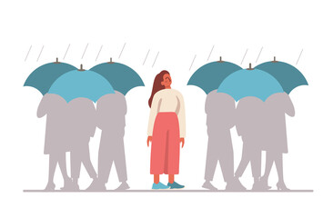 Uniqueness and individuality concept. Character standing out