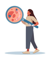 Diverse women in AI and STEM concept. Female character works