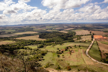 Fototapeta na wymiar panoramic view of the mountain range in the city of Carrancas, State of Minas Gerais, Brazil