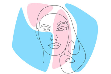 Half man half woman make up person. Drag queen person with and without make up vector.