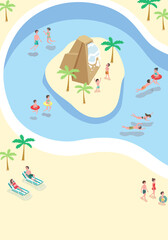 レジャープールのイラスト