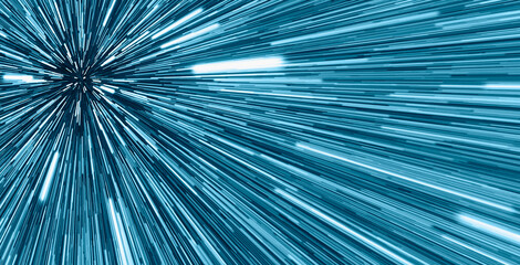 Hyperspace jump - Space Travelling in the Speed of Light - Abstract light with fibre-optic.