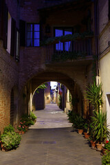 Fototapeta na wymiar Buonconvento, medieval city in Siena province, by night