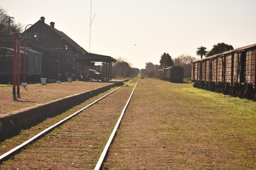 View of an old historic train station in Buenos Aires, Argentina