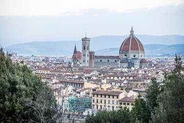 Fototapeta premium Florence (Firenze) cityscape, Italy. Cityscape of Florence showing 3 of the most important landmarks of Tuscany