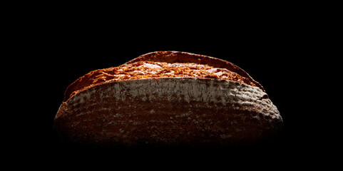 Fresh farmers bread in darkness
