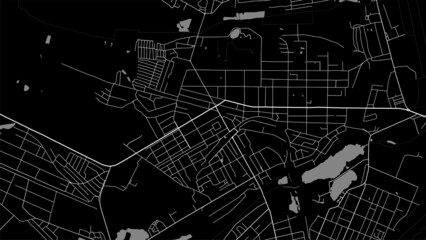 Vector map of Bucha city. Urban grayscale poster. Road map with metropolitan city area view.